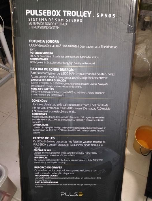 Coluna de som de 800w portátil