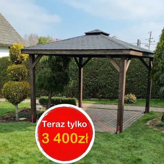 Altana ogrodowa MALTA 3x3 altanka drewniana wiata zadaszenie słupy 12