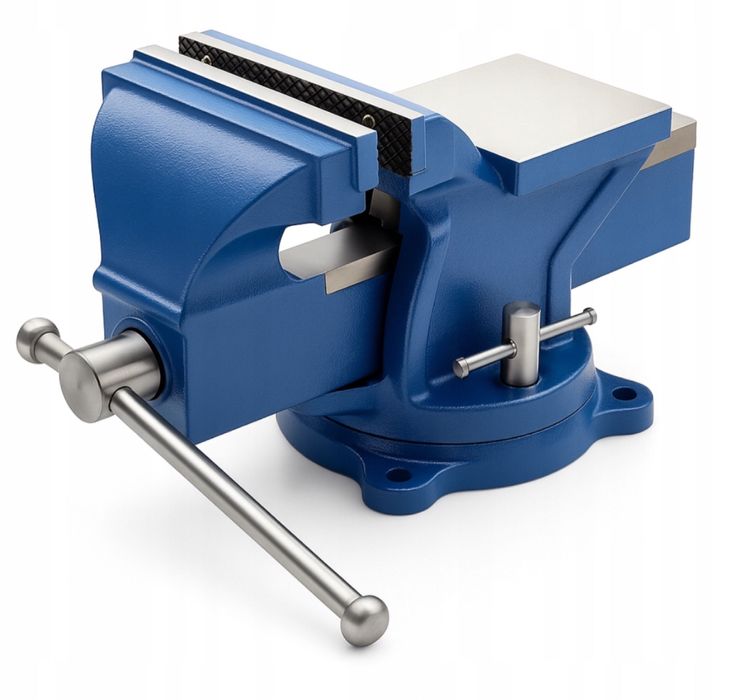 Solidne imadło ślusarskie obrotowe z kowadłem żeliwne 360 hartowane