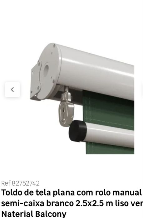 Toldo verde de tela plana com rolo manual Naterial Balcony