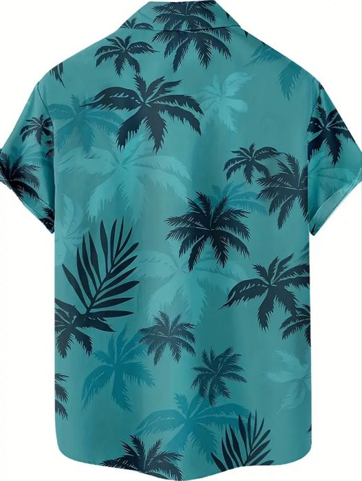 Гавайська сорочка з пальмами / літня чоловіча сорочка Hawaiian Style