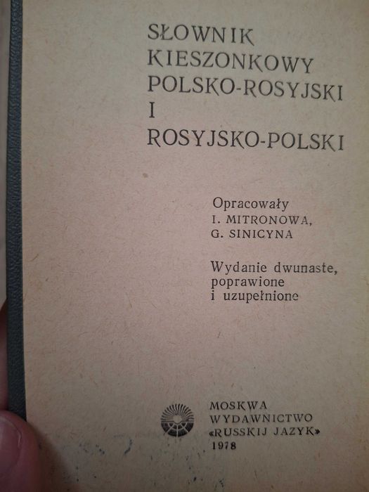 Słownik polsko-rosyjski rosyjsko-polski 1978 PRL
