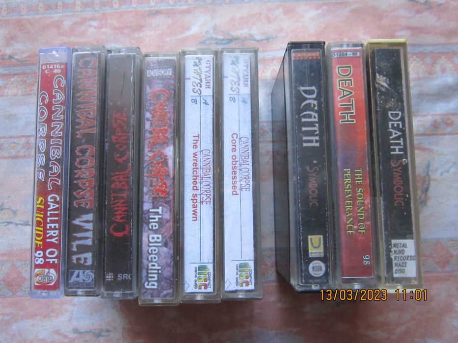 аудіокасети Death,Cannibal Corpsе,Napalm Deth,Sepultura,Pantera