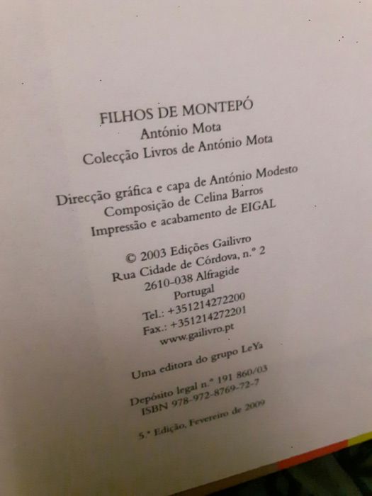 Livro Filhos de Montepó de António Mota - Gailivro NEW