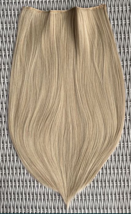 Premium Ultra włosy doczpeiane, popielaty blond,  włosy na żyłce 100.