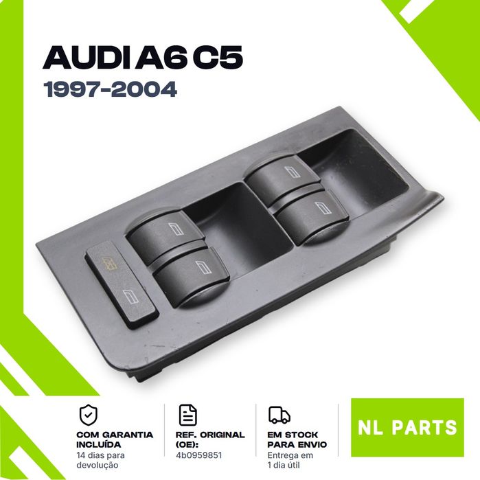 Comando / botão do vidro Audi A6 C5 4B0959851 Frente Esquerdo (1997-2004)
