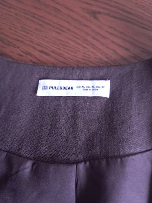 Kamizelka lniana XL czekoladowy brąz  Pull&Bear