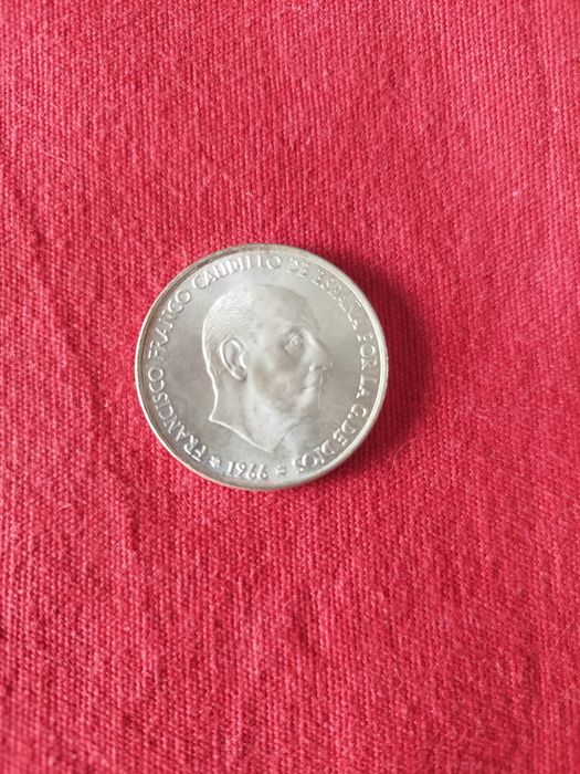 Moedas prata 100 pesetas 1966 Franco