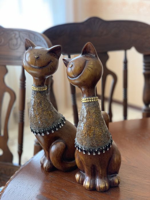 вироби для інтерʼєру, коти, декор для дому, дерево, коты