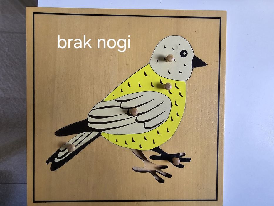 Puzzle edukacyjne Montessori - ptak brakuje elementu