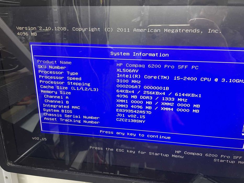 компьютер HP Compaq Core i5-2400 3.1GHz/6MB/5GT