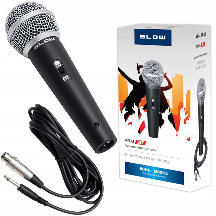 Mikrofon Dynamiczny Przewodowy Karaoke Metalowy Estradowy kabel 5m