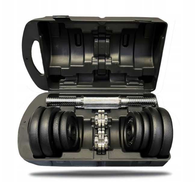 Hantle żeliwne walizka 2x15 kg żeliwo obciążenie żeliwne 30kg