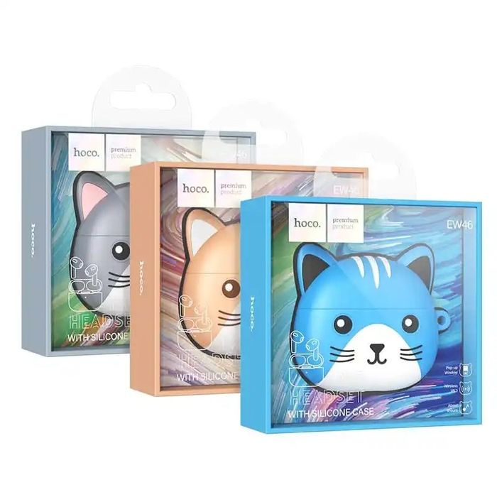 Детские наушники Hoco EW46 CAT беспроводные гарнитура airpods 3 pro