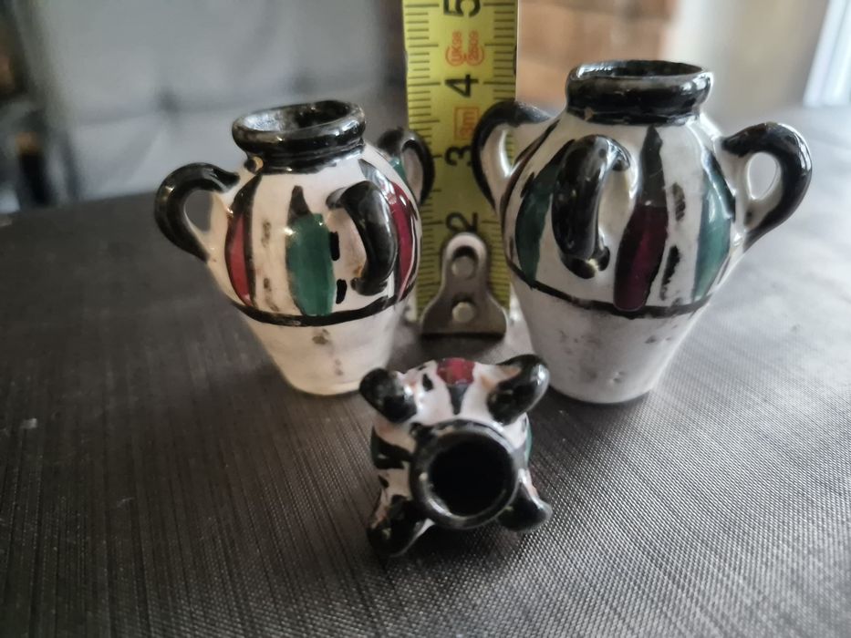 Miniaturowe ceramiczne amfory - kpl.3 szt