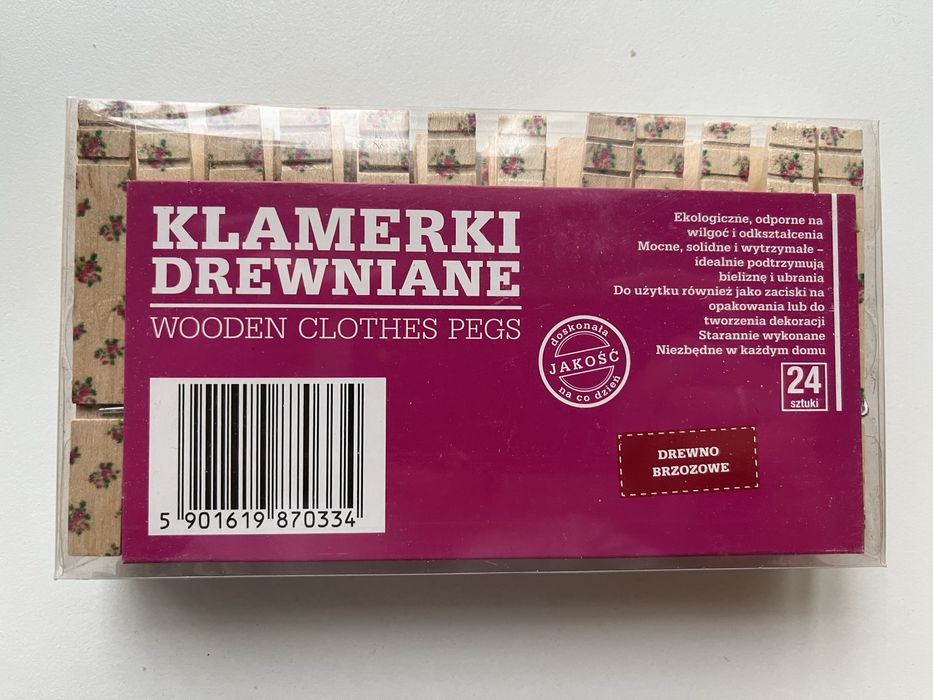 Klamerki drewniane do wieszania prania