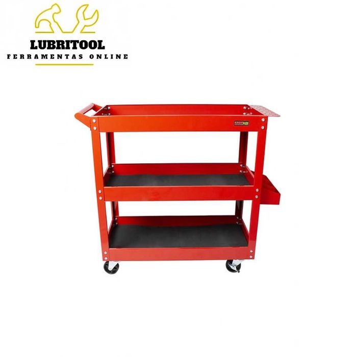 KROFTOOLS Carro de Apoio com 3 Prateleiras e Suportes CT8690 | NOVOS