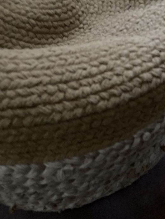 Banqueta rústica em corda e algodão-como NOVA