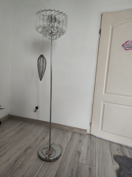Lampa sufitowa kryształki plus lampa podłogowa krysztalki