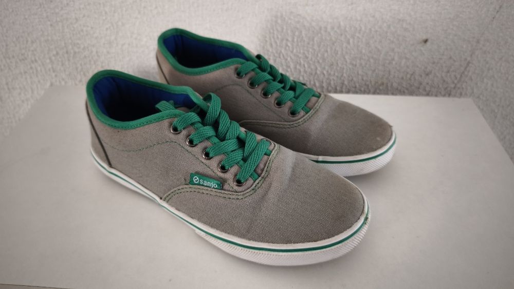 Sapatilhas Sanjo tamanho 37 cor cinzento e verde cinza ténis
