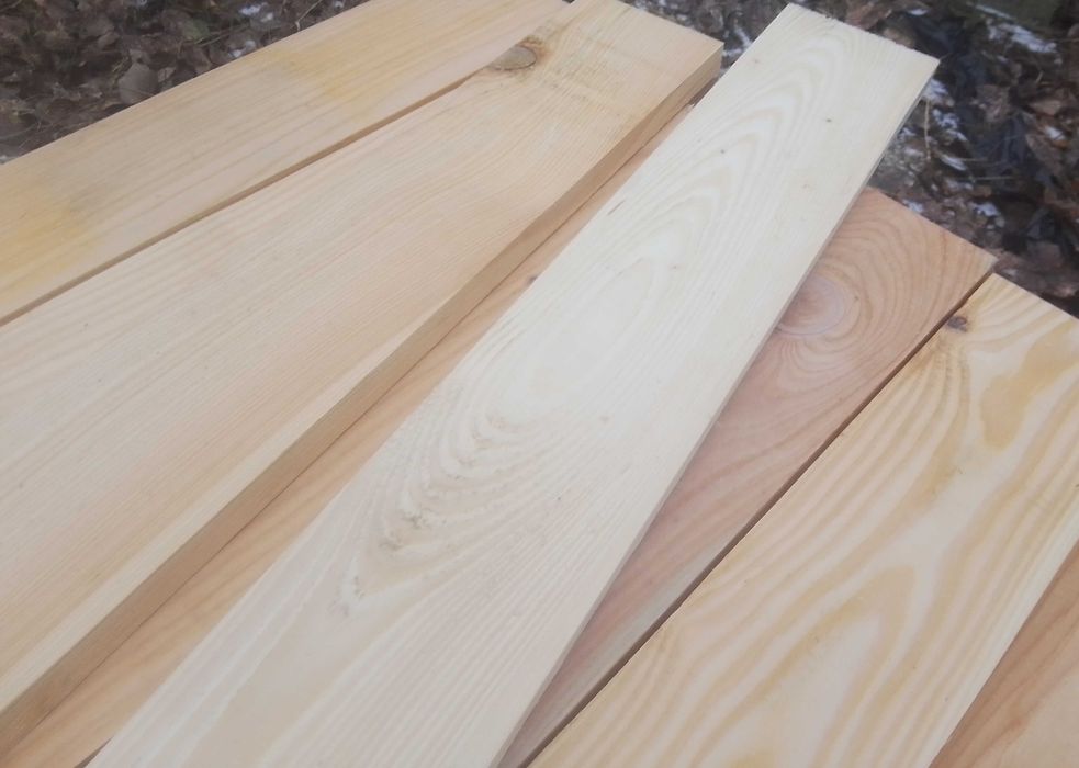 Modrzewiowa deska tarasowa 100x9x 2 cm , nowa, sucha