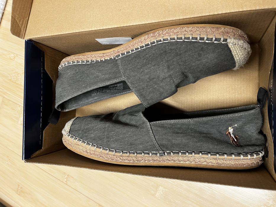 Polo ralph lauren espadryle szare modne logo 41 27 cm