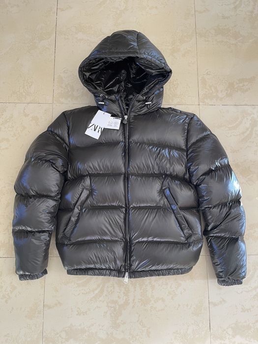 Мужской пуховик куртка Zara Puffer Dark Green зара Analog Moncler