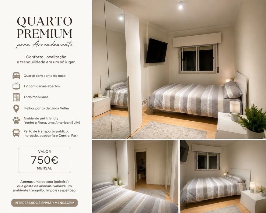 Quarto Premium Novo para arrendar!!!