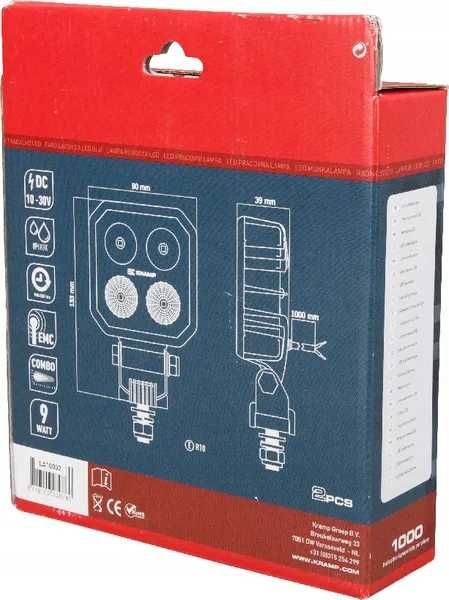 Zestaw lamp do belki opryskiwacza, niebieska 2 x 9W, Lampa robocza