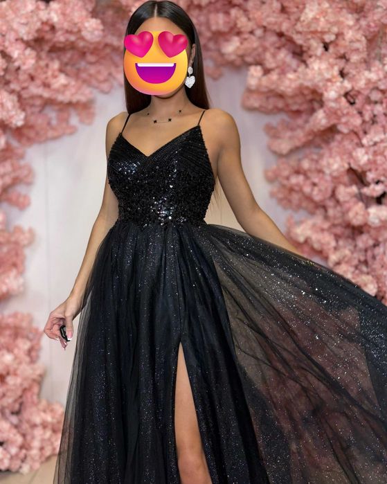 Zjawiskowa suknia na studniówkę Princess Emily Shine BlackR34 Polski p