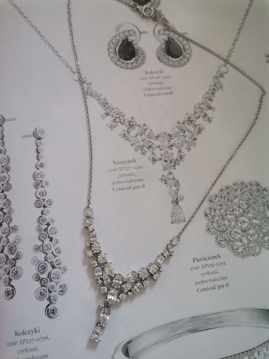 Apart Nowy naszyjnik srebrny 925 z cyrkoniami