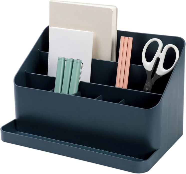 BLUE GINKGO Organizer biurkowy z przegródkami, niebieski