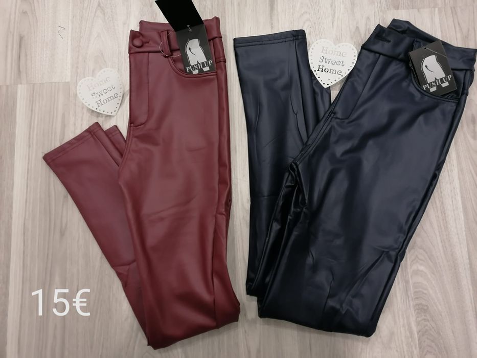 Calça de napa, 4 cores disponível