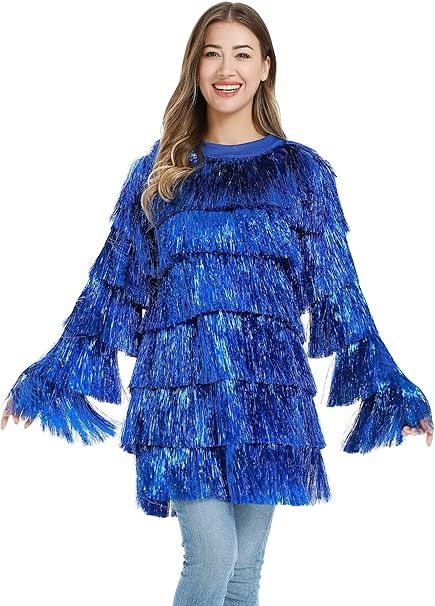 Damski sweter świąteczny - choinka, niebieski, L/XL