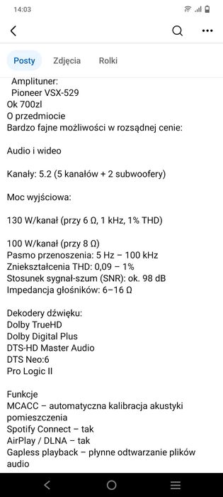 Amplituner Pioneer VSX 529