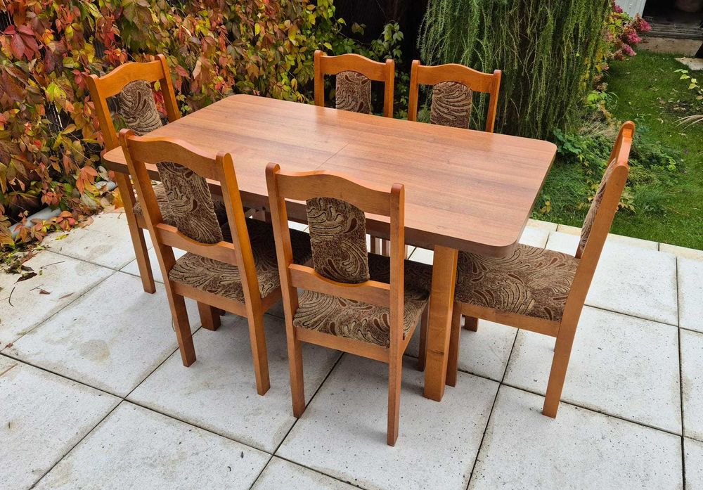 stół z krzesłami / rozkładany / 6 os