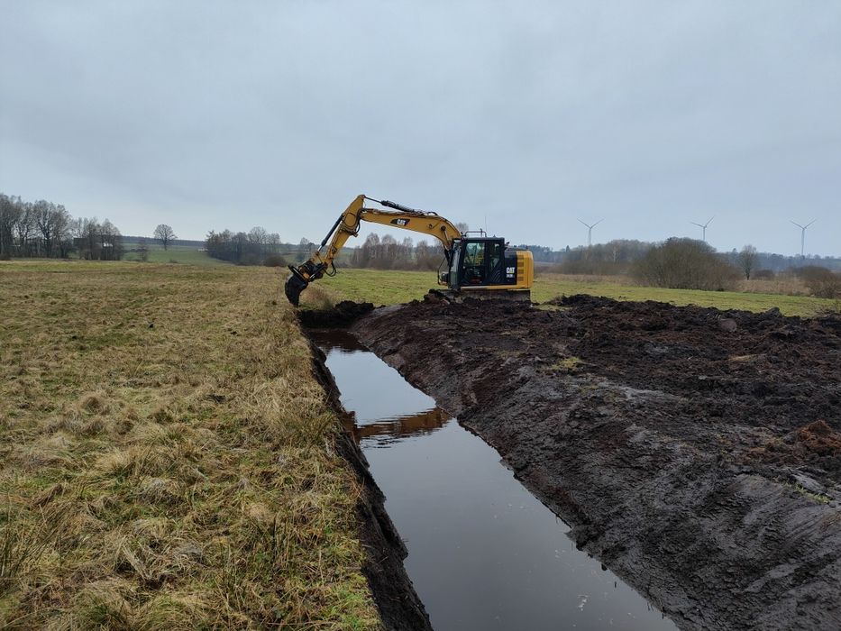Usługi meriolacyjne  stawy oczka wodne mulczerowanie spychacz wozidło