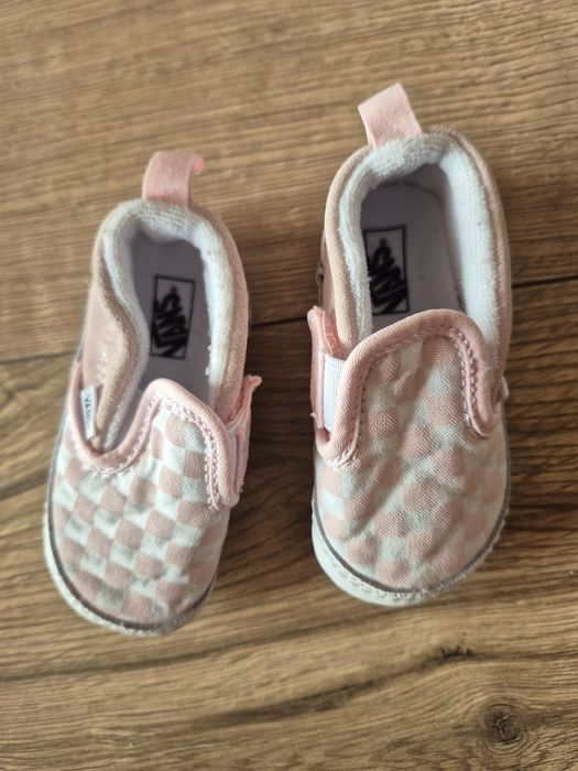 Vans tenisówki różowa kratka zapinane na rzep wsuwane 18