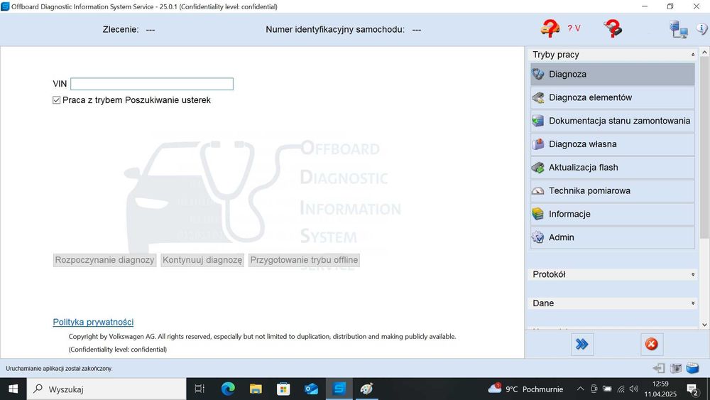 NAJNOWSZY ODIS V25 Offline OnlineVW Audi Skoda Seat
