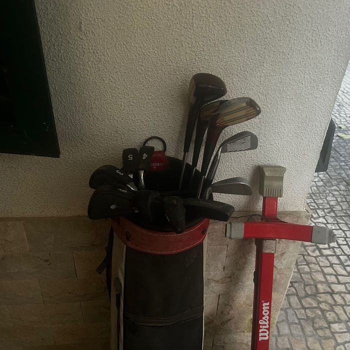 Jogo de tacos de golfe americanos com carrinho Wilson