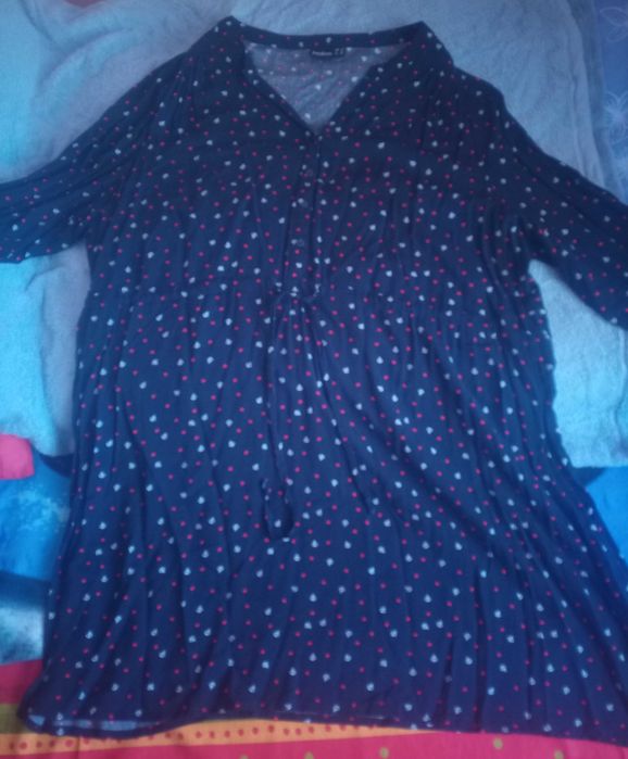 Sukienka damska granatowa w serca i kotwice r. XL