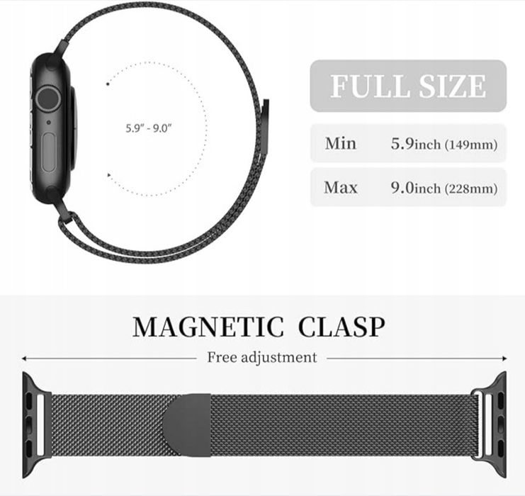 Pasek DO APPLE WATCH 10,9,8,7,6,5, 4,3,2,SE42/44/45/49 MM BRANSOLETA S