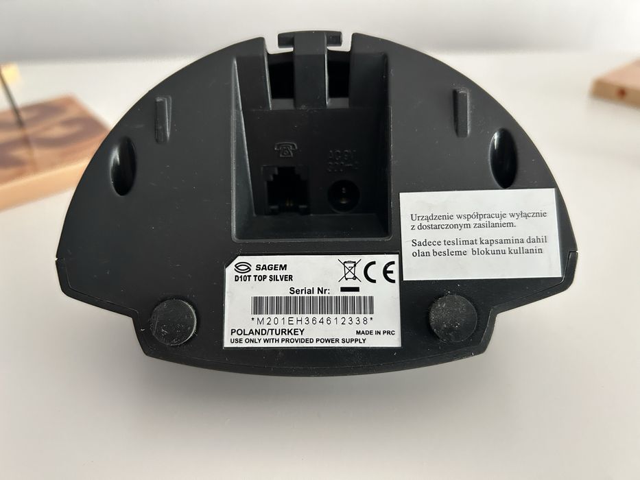 Sagem D10T telefon stancjonarny + zasilacz + kabel patchcord