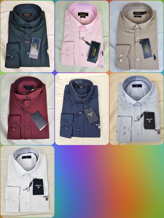 Koszula męska gładka Gant Ralph Lauren premium