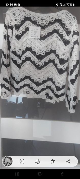 Damski sweterek czarno-biały