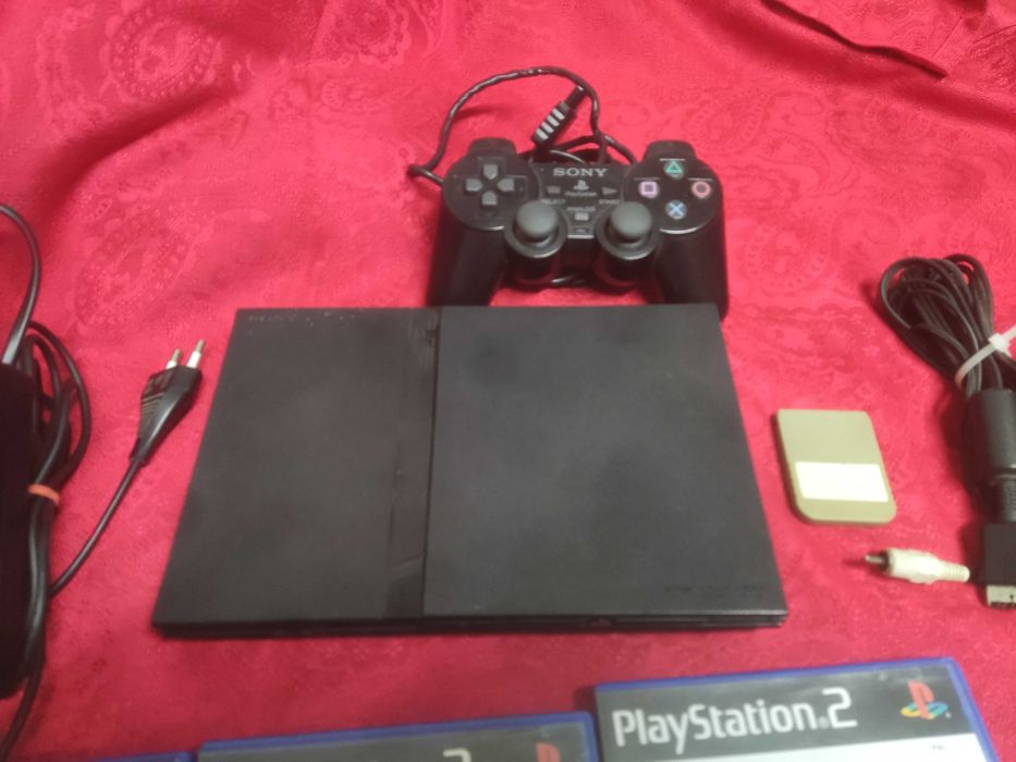 Playstation 2 Slim ( completa)- 1 comando original - cartão - 4 jogos