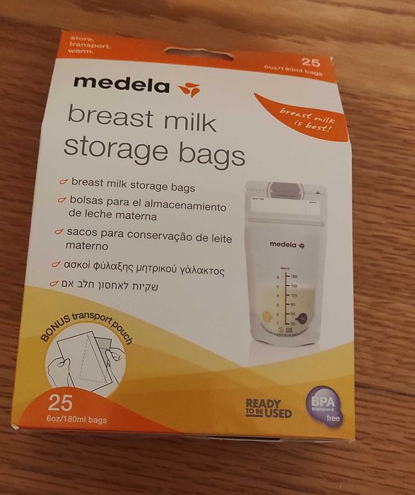 Bomba tira-leite Medela e caixa de 10 sacos