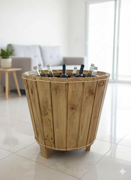 Garrafeira rústica de madeira