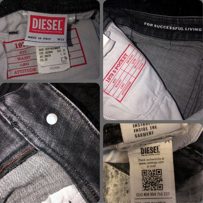 Джинсы мужские Diesel Оригинал Серые 1979 SLEENKER Винтаж Дизель