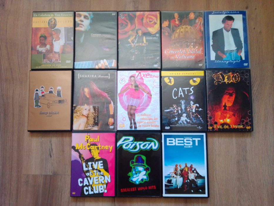 Dvd`s originais de concertos musicais.